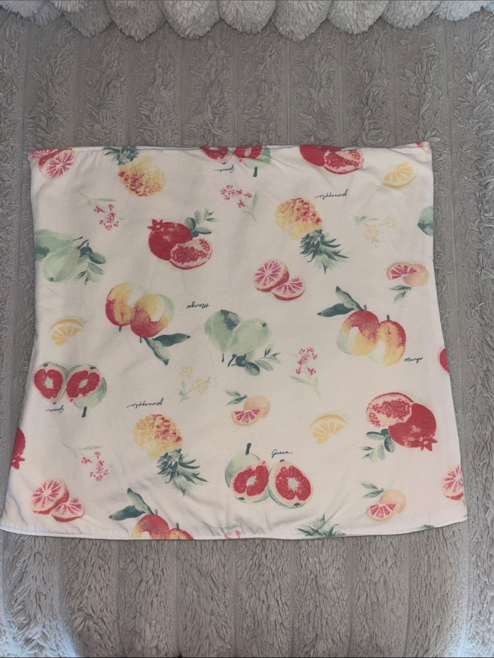 Hollister Cream Fruit Print Crop Top